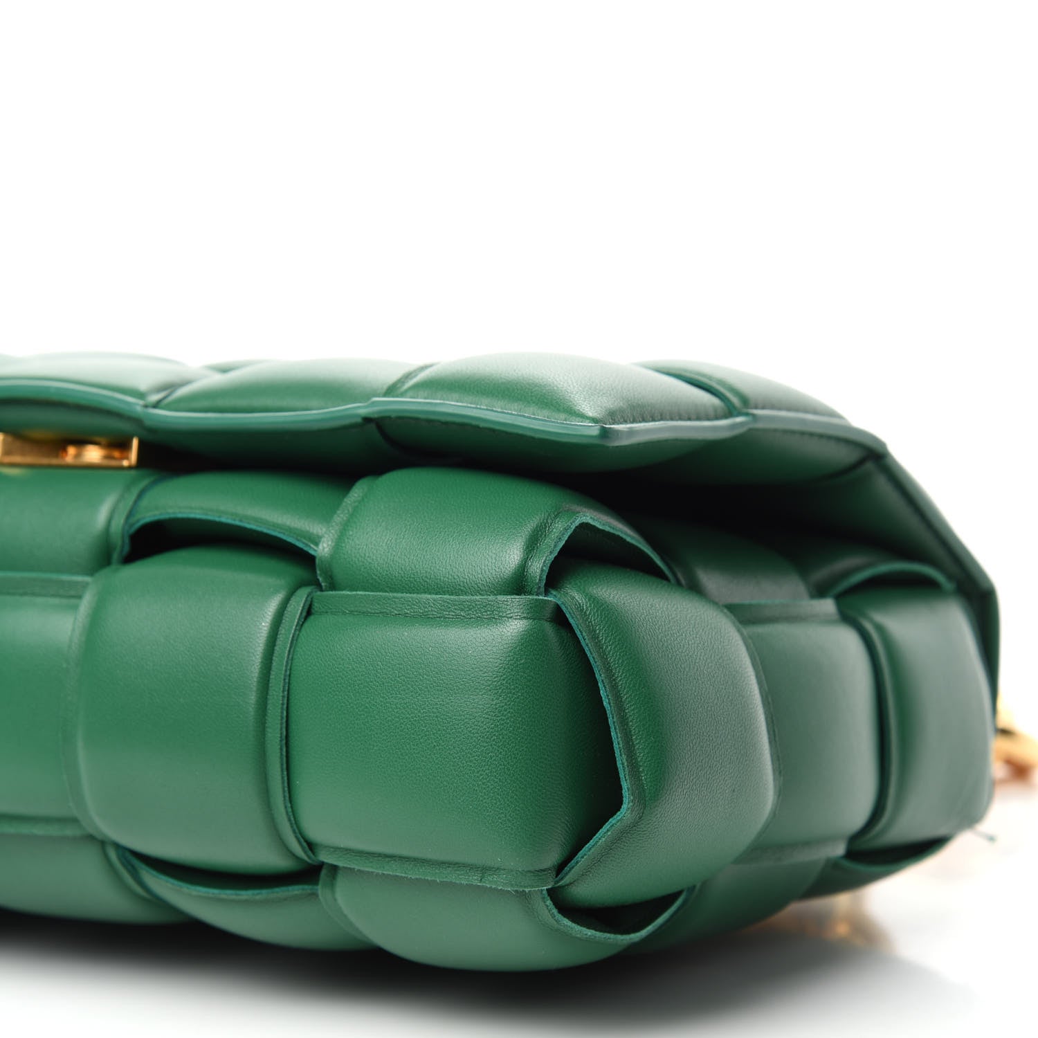 Bottega Veneta Lambskin Maxi Intreccio Padded Chain Cassette Crossbody Bag Racing Green 7 of 12