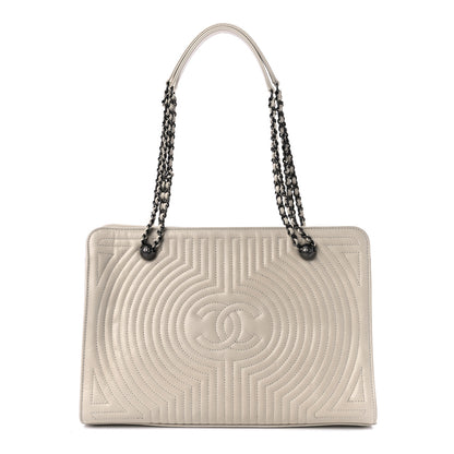 Chanel Glazed Calfskin Quilted Korean Garden Tote Off White 1 of 8