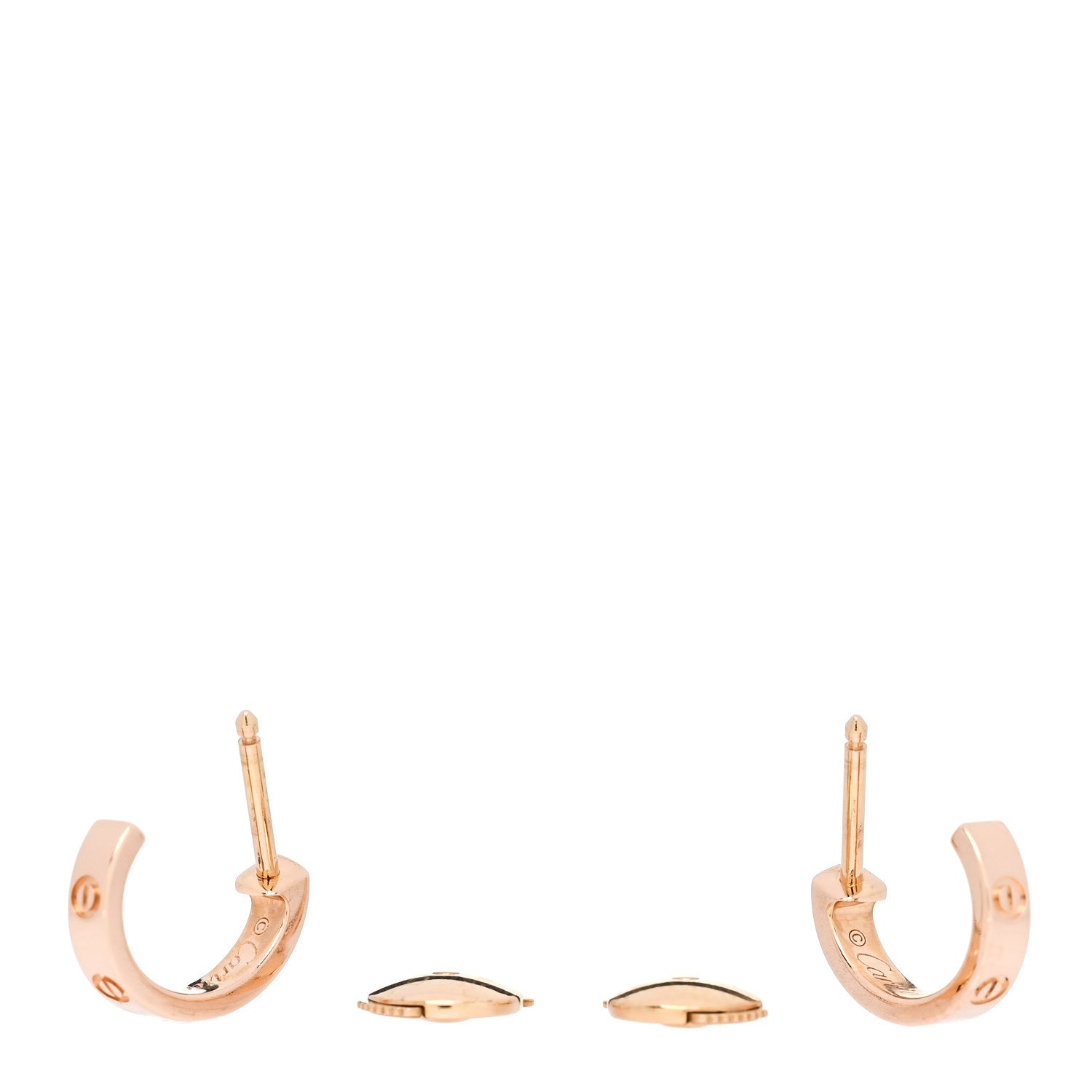 Cartier 18K Pink Gold Small LOVE Hoop Earrings 3 of 6