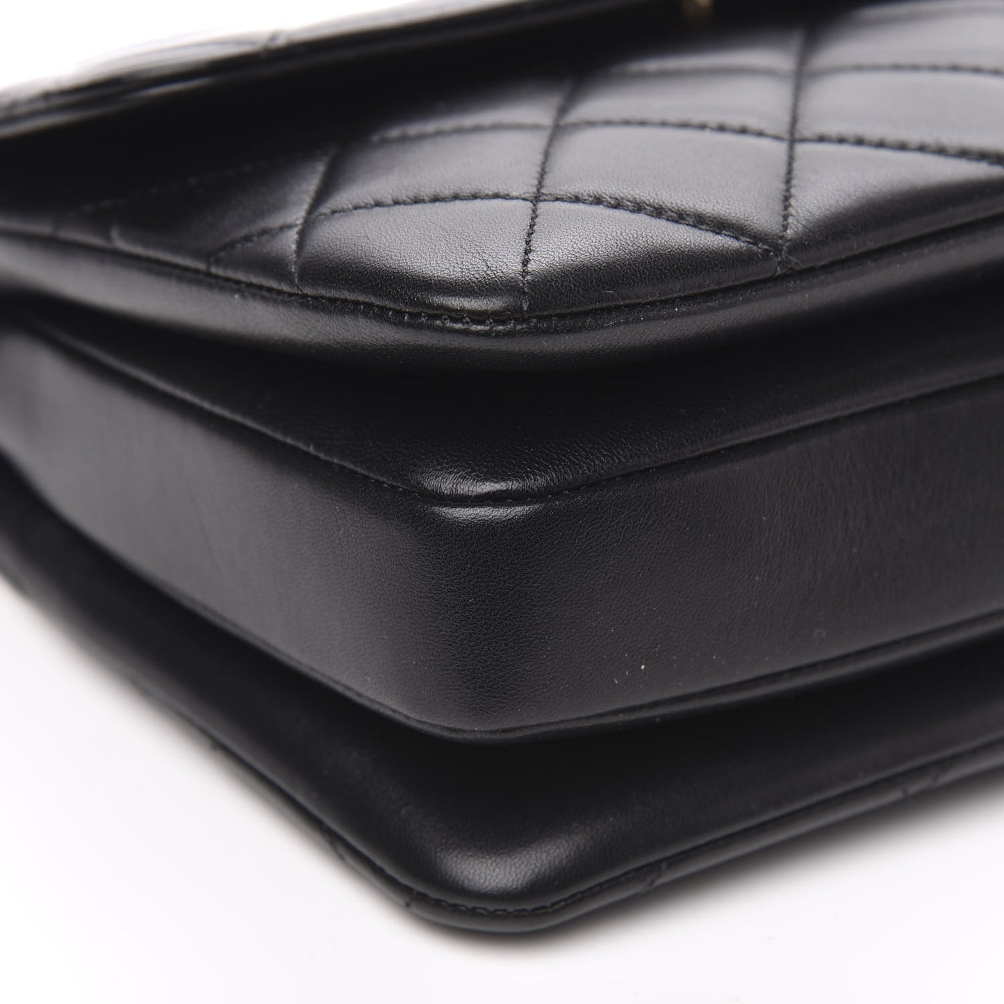 Lambskin Quilted Small Trendy CC Dual Handle Flap Bag Black