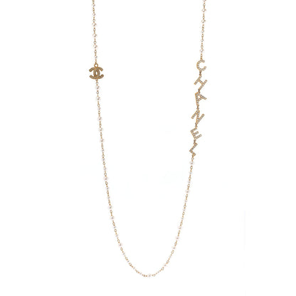 Chanel Pearl Crystal 90's Icon CC Necklace Gold 1 of 6