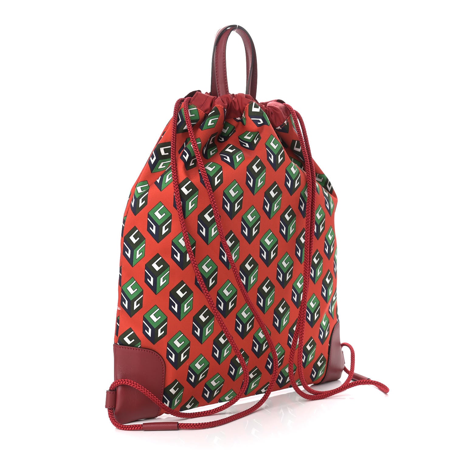 Gucci Cotton GG Wallpaper Neo Vintage Drawstring Backpack Vulcanic Red 3 of 9