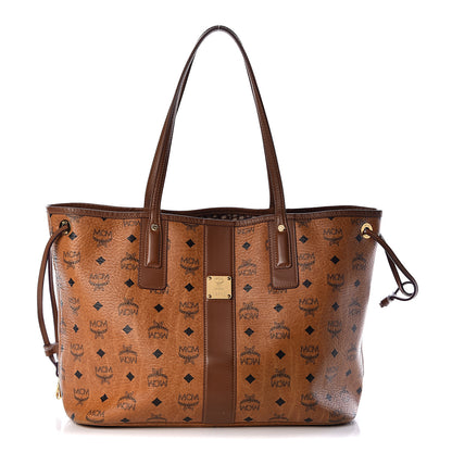 MCM Visetos Medium Liz Reversible Shopper Tote Cognac 1 of 22