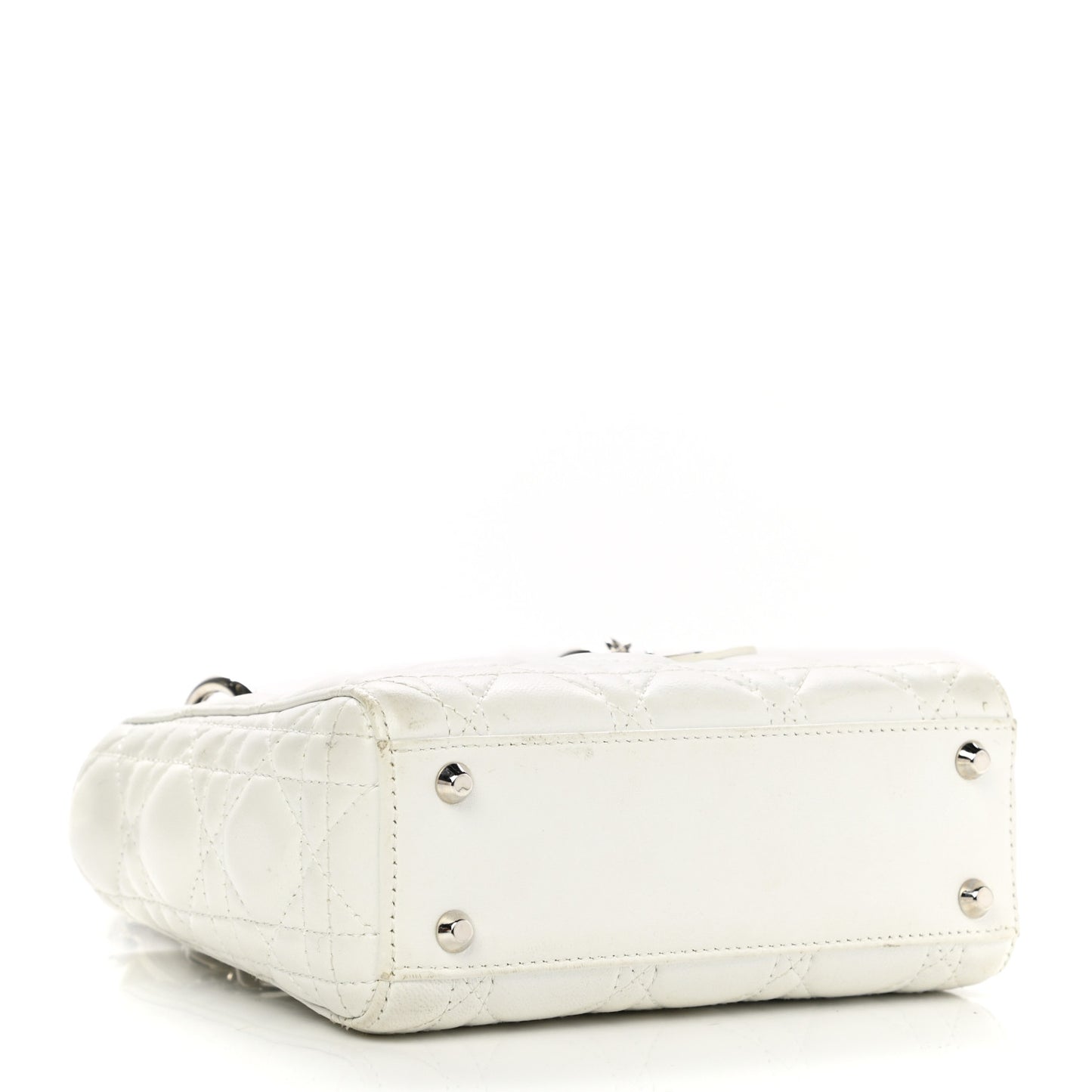 Lambskin Cannage Mini Lady Dior White