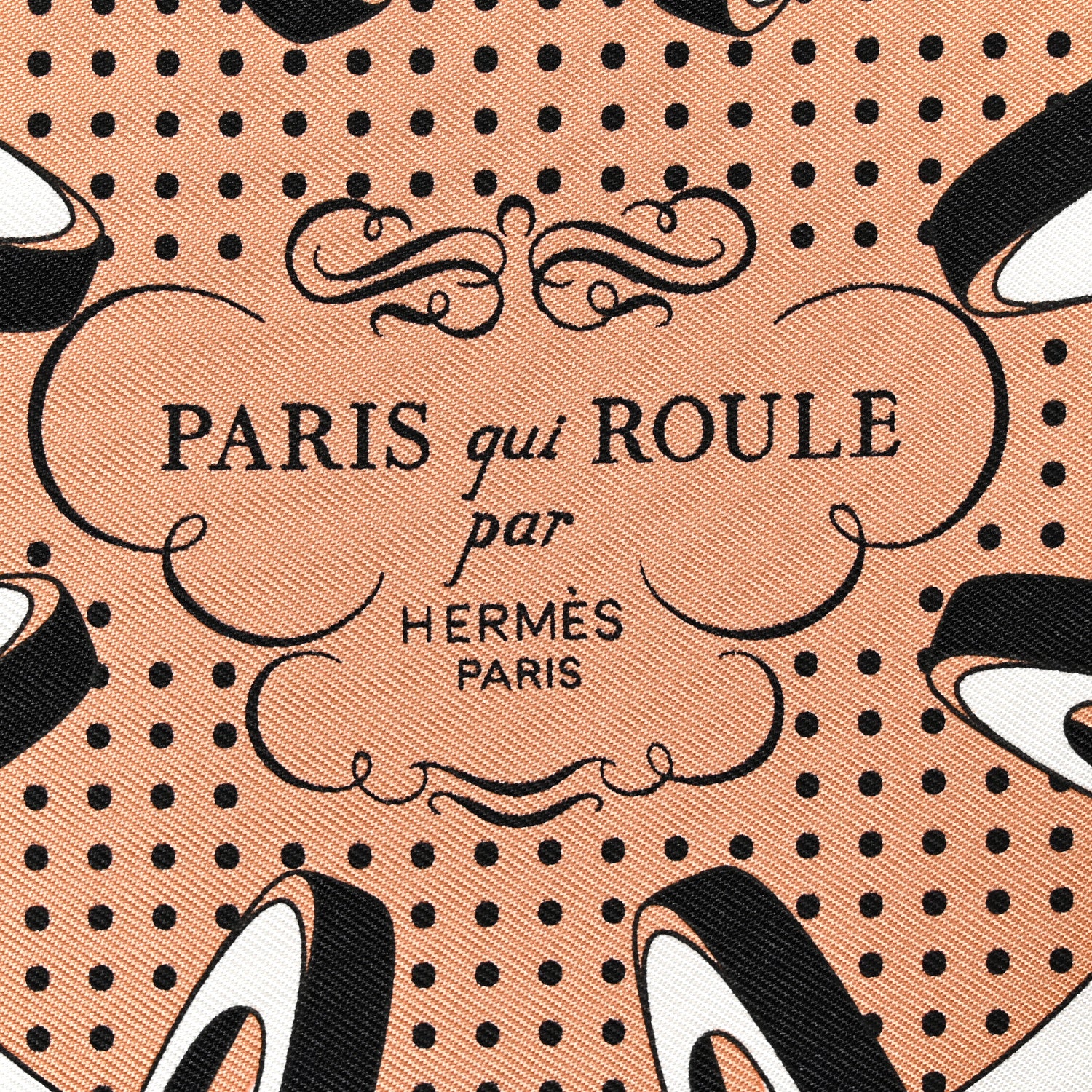 Hermes Silk Paris Qui Roule Bandana Scarf 55 Blush White Black 2 of 4