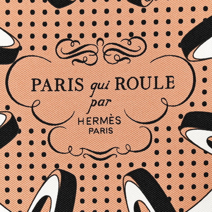 Hermes Silk Paris Qui Roule Bandana Scarf 55 Blush White Black 2 of 4
