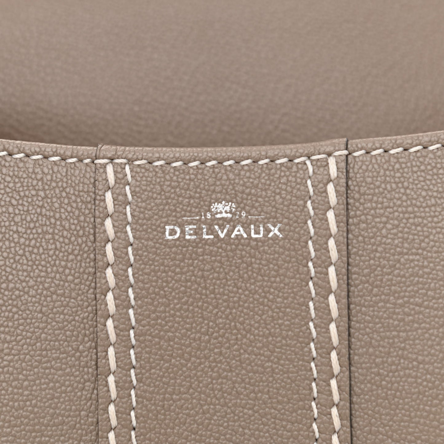 Grained Rodeo Calfskin Surpique Mini Brillant Satchel Tourterelle Ivory