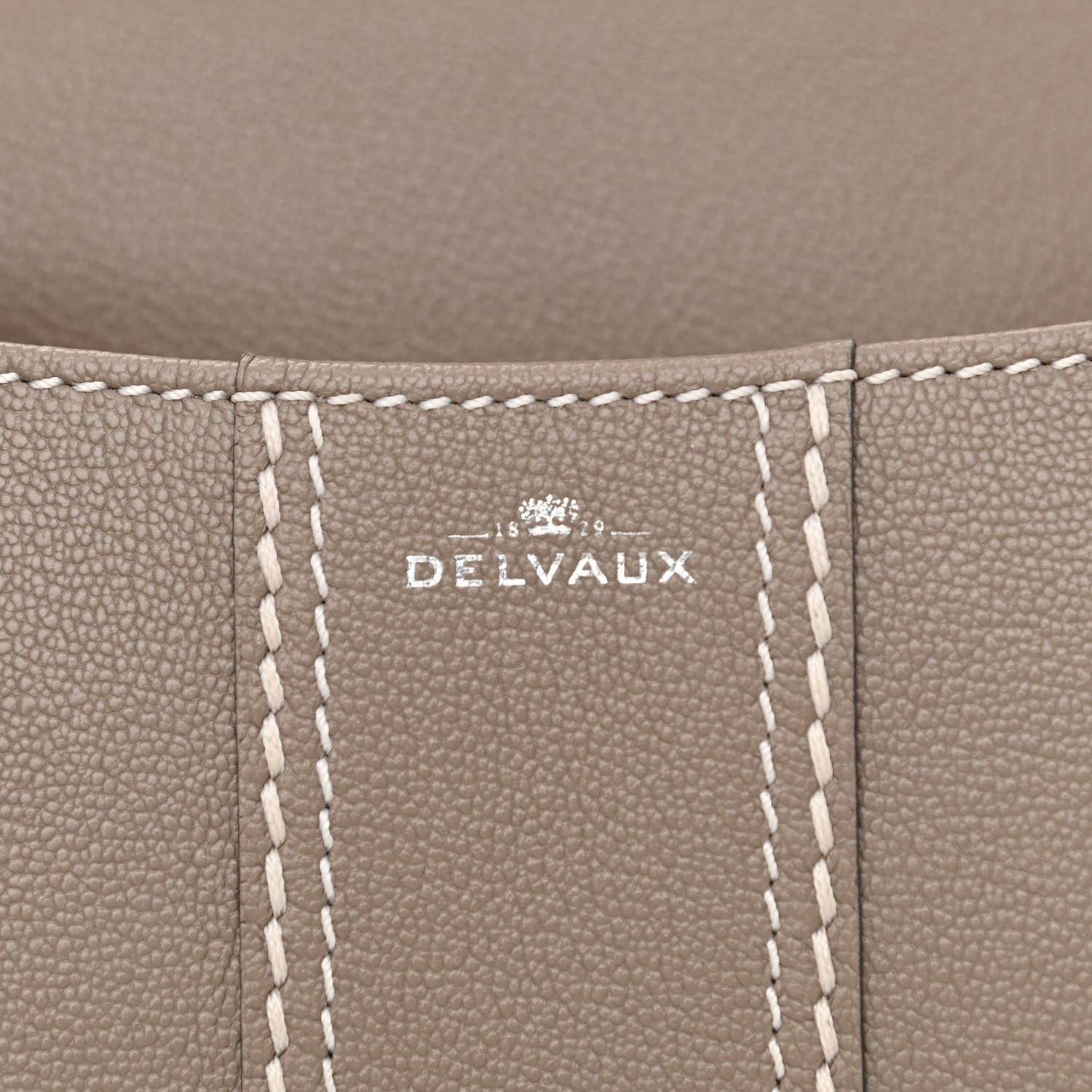 Delvaux Grained Rodeo Calfskin Surpique Mini Brillant Satchel Tourterelle Ivory 7 of 14