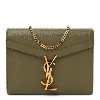 Saint Laurent Grain De Poudre Monogram Cassandra Chain Wallet Ver Kaki 1 of 10