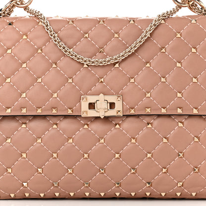 Valentino Garavani Nappa Large Rockstud Spike Shoulder Bag Poudre 7 of 9