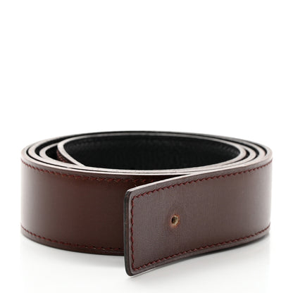 Hermes Togo Box 32mm Belt Strap 100 40 Black Rouge H 8 of 9