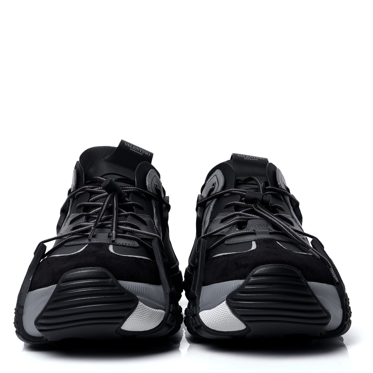 Valentino Garavani Mesh Suede Mens Wod Sneakers 45 Black Dark Grey 2 of 6