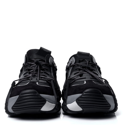 Valentino Garavani Mesh Suede Mens Wod Sneakers 45 Black Dark Grey 2 of 6
