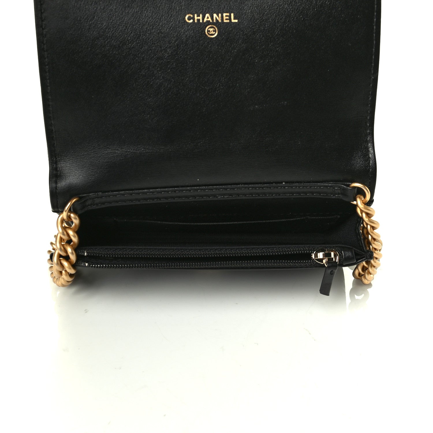 Chanel Caviar Quilted Boy Wallet On Chain WOC Black 4 of 7