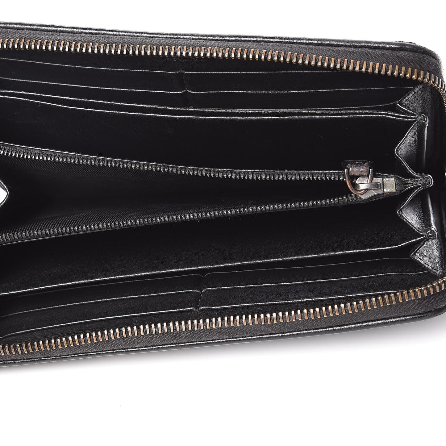 Nappa Intrecciato Zip Around Wallet Black