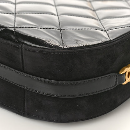 Chanel Shiny Calfskin Suede Goatskin Quilted Hobo Black 9 of 9