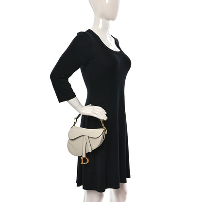Christian Dior Grained Calfskin Mini Saddle Bag White 2 of 9