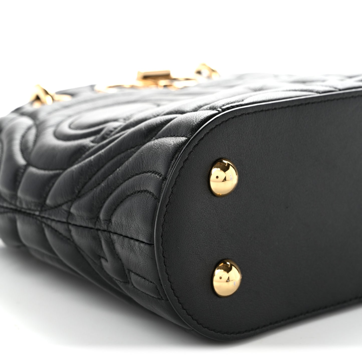 Calfskin Embossed Logo Plaque Gancini Tote Black