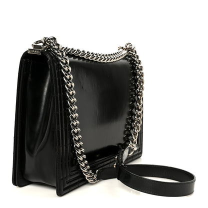 Chanel Patent Medium Boy Reverso Flap Black 3 of 11