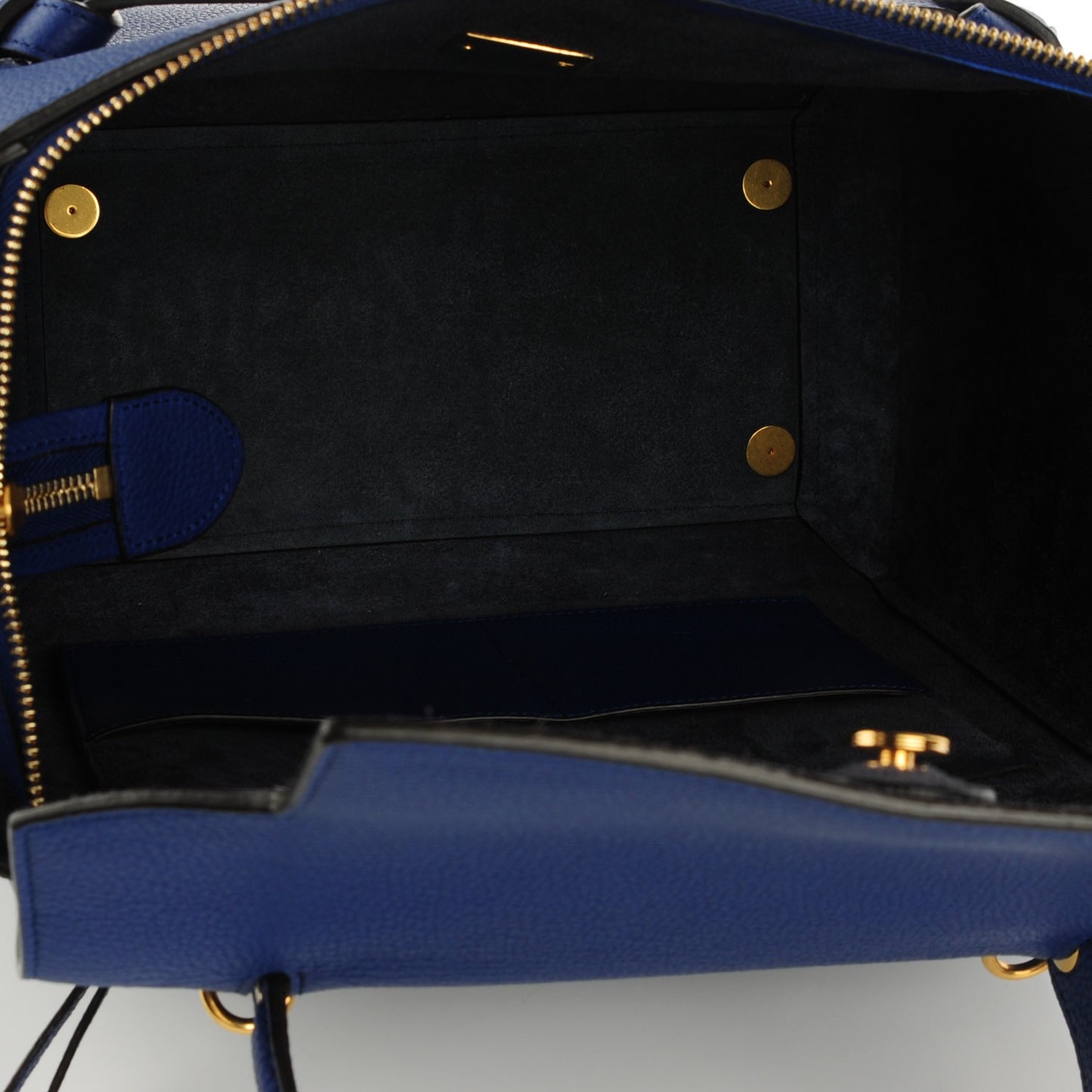 Drummed Calfskin Small Belt Bag Indigo