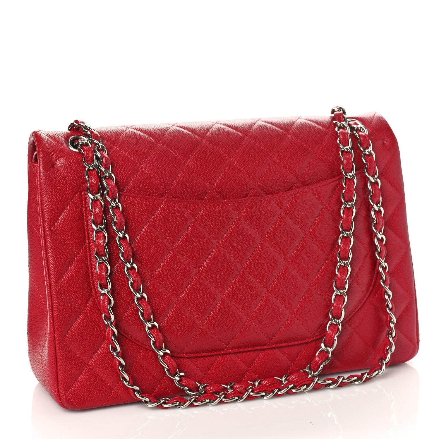 Chanel Caviar Quilted Maxi Double Flap Red 3 of 11