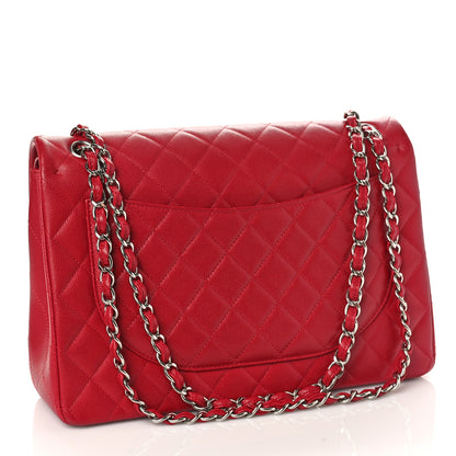 Chanel Caviar Quilted Maxi Double Flap Red 3 of 11