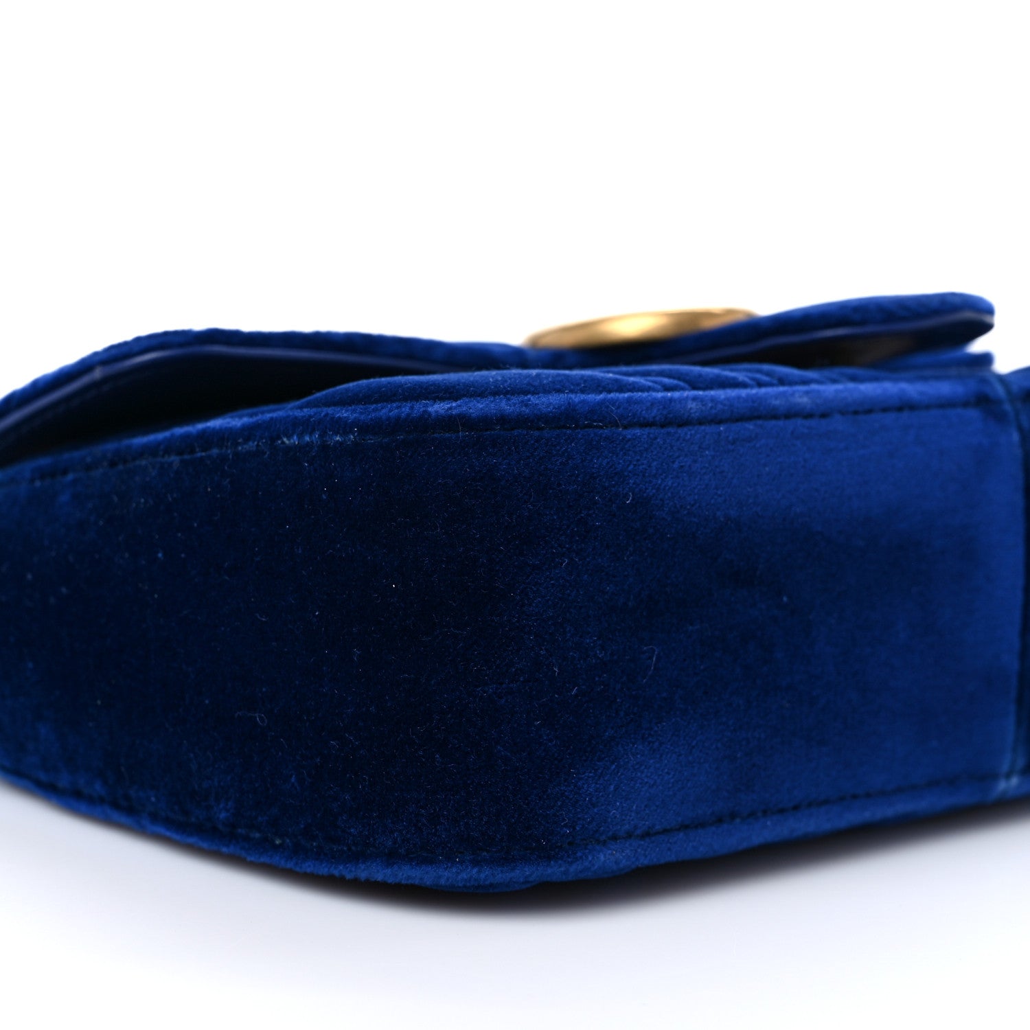 Gucci Velvet Matelasse Mini GG Marmont Shoulder Bag Cobalt Blue 9 of 12