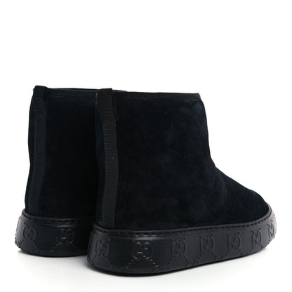 Gucci Suede Wool Womens Prestige Booties 36 Black Butterscotch 4 of 9
