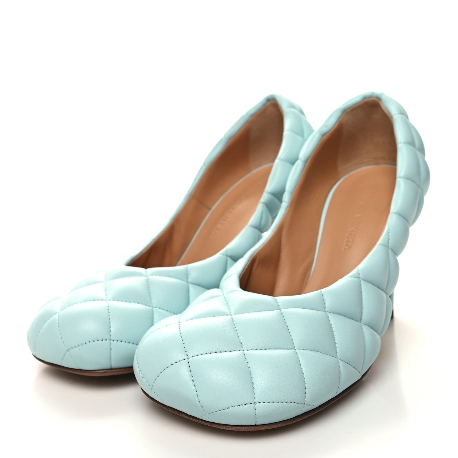 Bottega Veneta Nappa Matelasse Padded Dream Pumps 37.5 Topazio 3 of 7