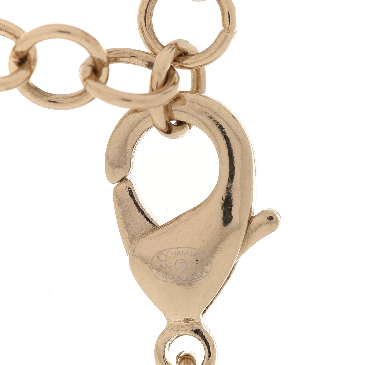 Pearl Crystal CC Teardrop Braided Necklace Gold