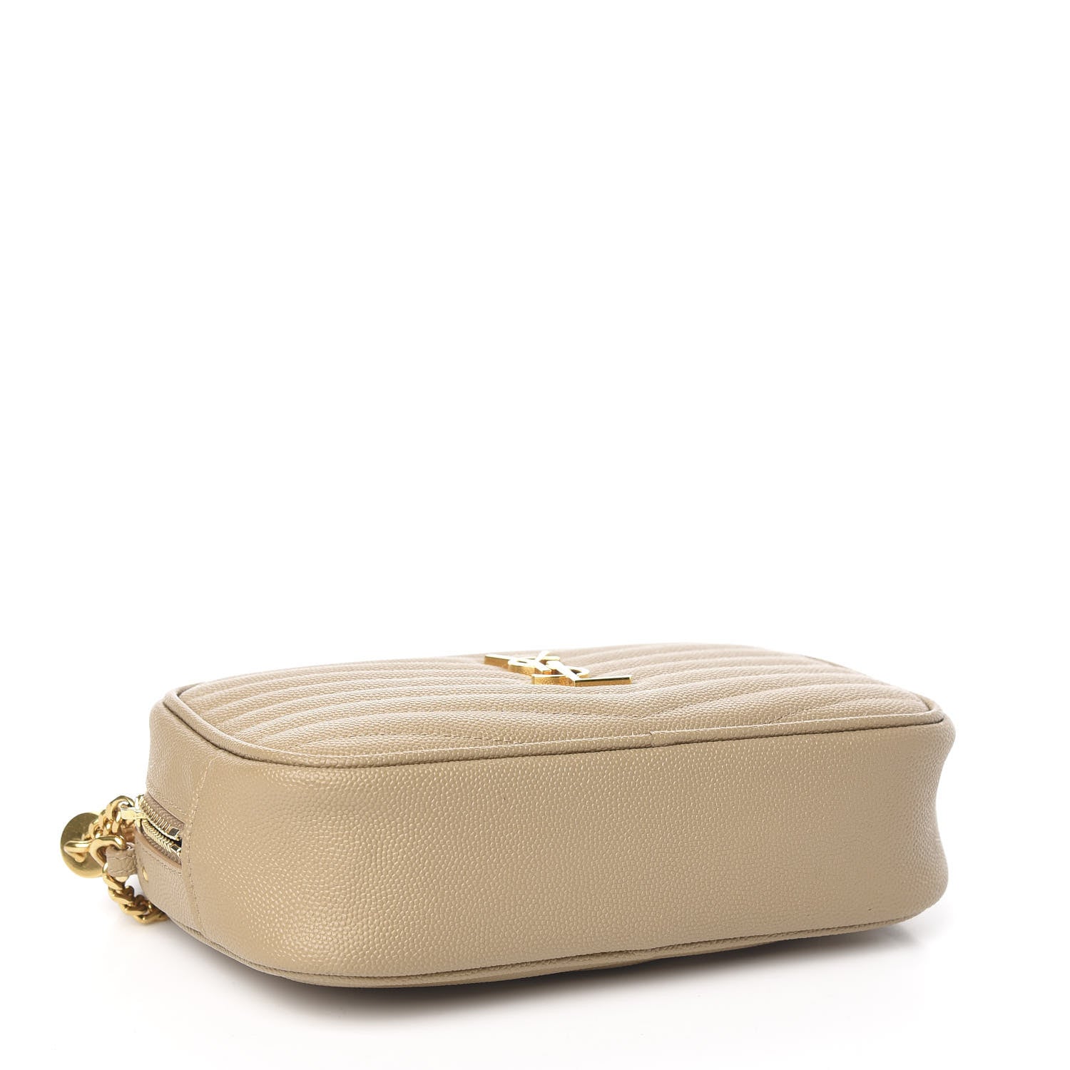 Saint Laurent Grain De Poudre Matelasse Monogram Mini Lou Camera Bag Dark Beige 4 of 10