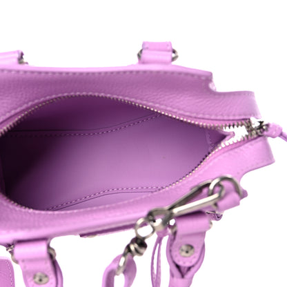 Balenciaga Grained Calfskin Neo Classic Silver Hardware Nano City Crossbody Lilac 4 of 8