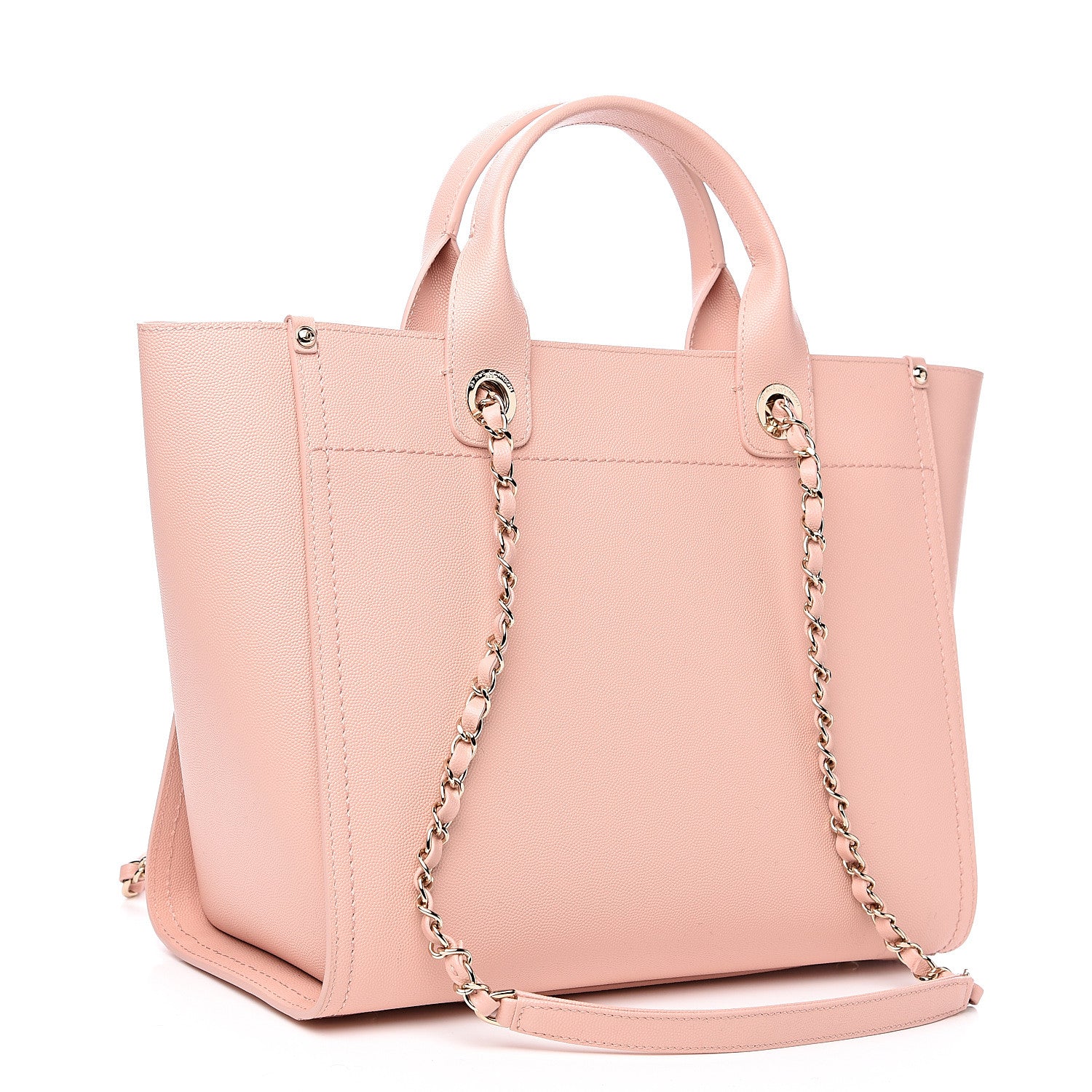 Chanel Caviar Small Studded Deauville Tote Light Pink 2 of 8