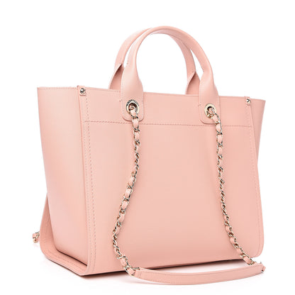 Chanel Caviar Small Studded Deauville Tote Light Pink 2 of 8
