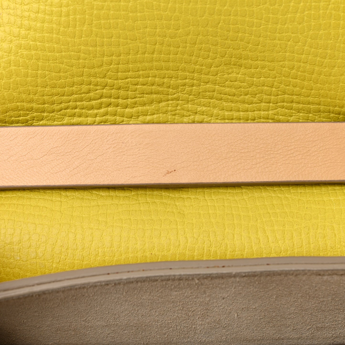 Grained Calfskin Lambskin Mini Bi-Color Drew Shoulder Bag Yellow Beige