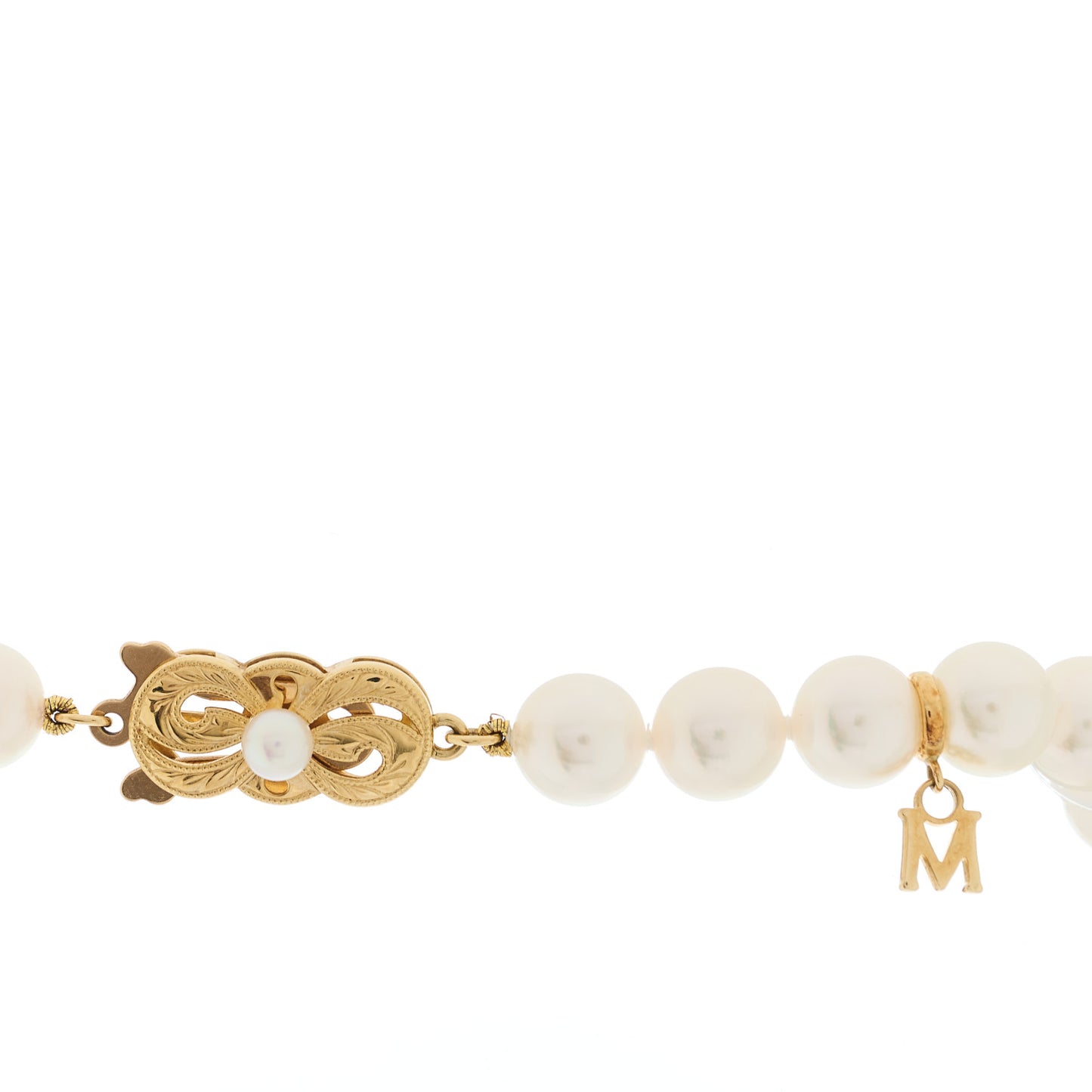 18K Yellow Gold Akoya Cultured Pearl 7.5-8mm Strand Necklace