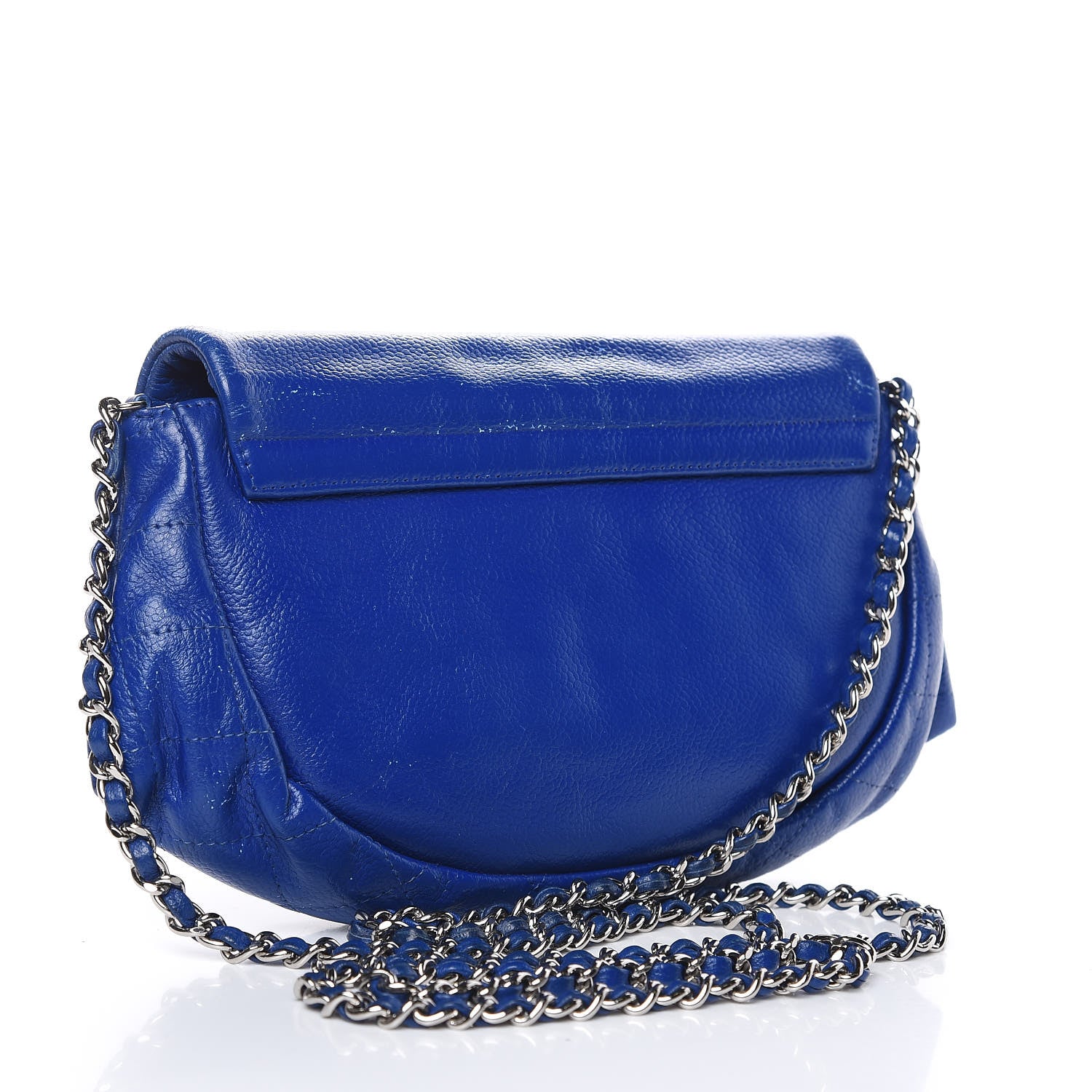 Chanel Caviar Half Moon Wallet On Chain WOC Blue 3 of 16