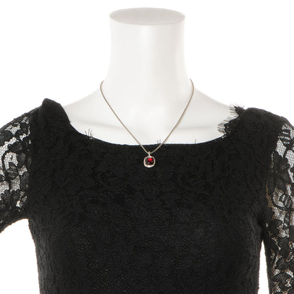 David Yurman Sterling Silver Diamond Noblesse Pendant Garnet Box Chain Necklace 2 of 5