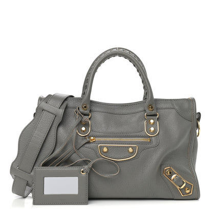 Balenciaga Chevre Gold Metallic Edge Hardware S City Gris Acier 1 of 9
