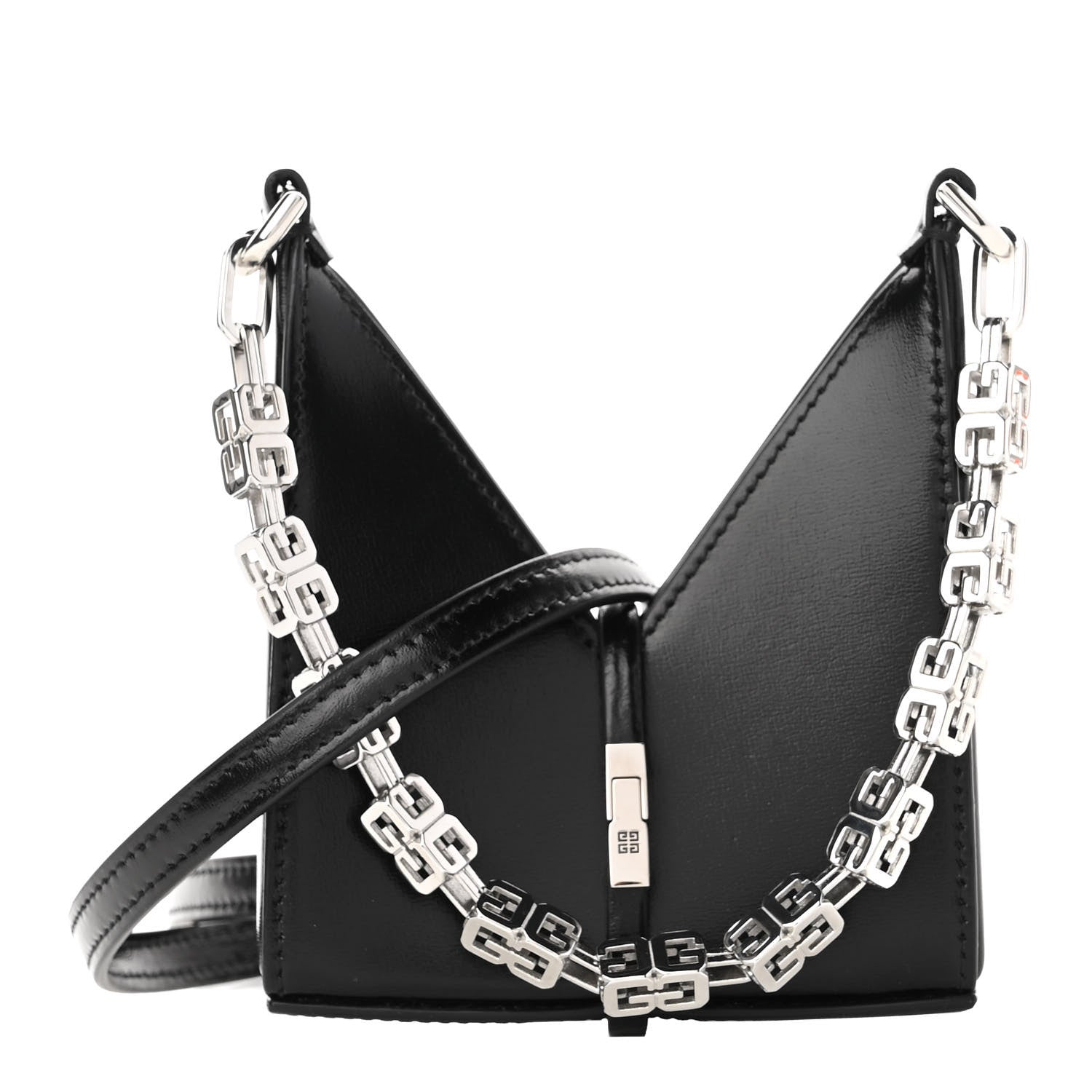 Givenchy Brushed Calfskin Micro Cut Out Shoulder Bag Black 1 of 8