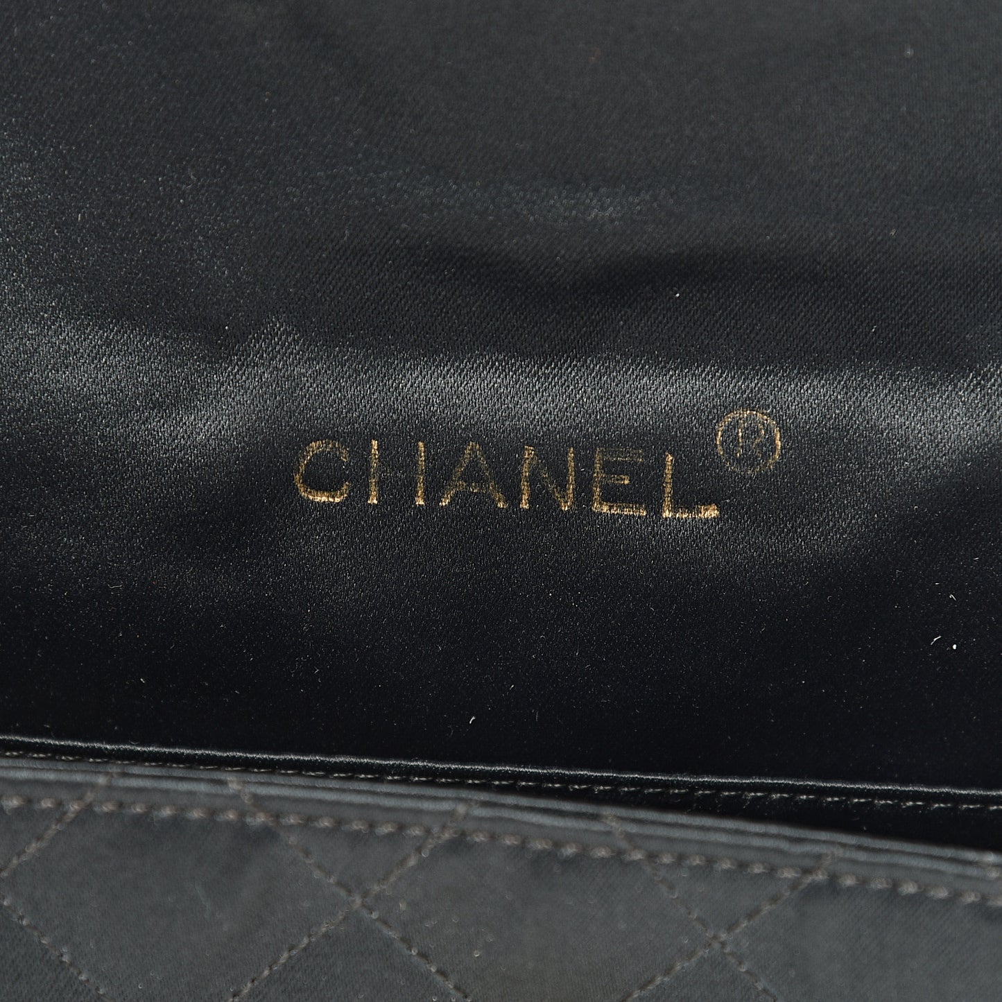 Satin Quilted Extra Mini Rectangular Flap Black