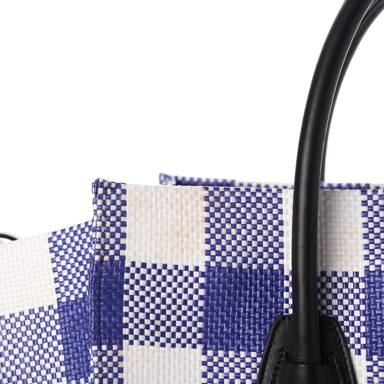 Celine Gingham Woven Medium Phantom Luggage Cobalt 8 of 10