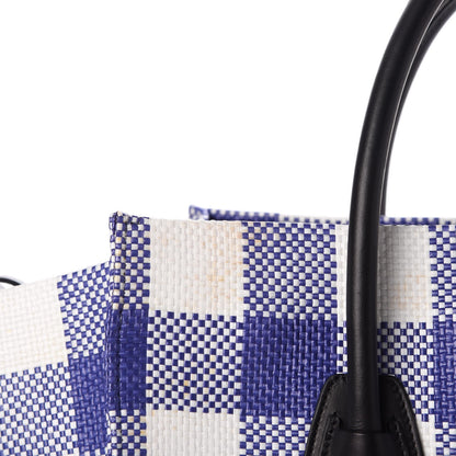 Celine Gingham Woven Medium Phantom Luggage Cobalt 8 of 10