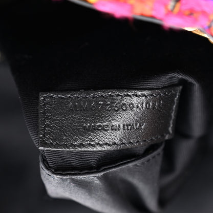 Saint Laurent Tweed Lambskin Matelasse Monogram Joe Backpack Black Rosso Multicolor 7 of 10