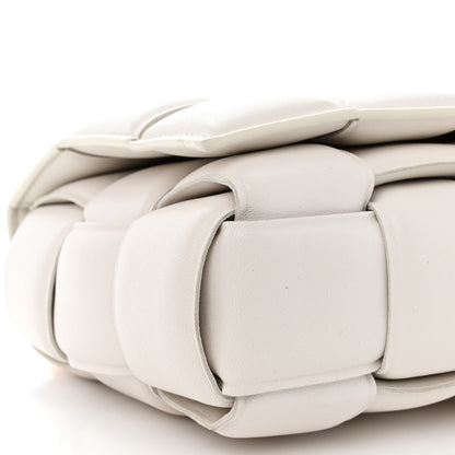Bottega Veneta Lambskin Maxi Intreccio Padded Chain Cassette Crossbody Bag White 9 of 10