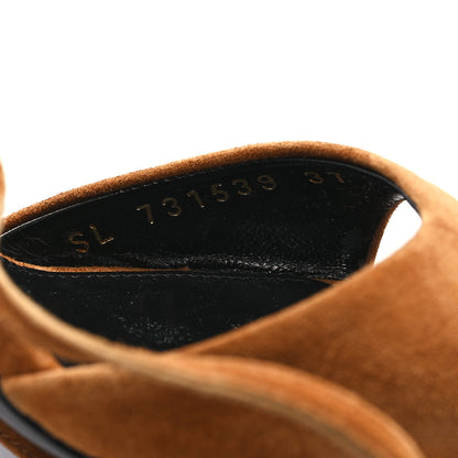 Saint Laurent Suede Paz 105 Ankle Strap Sandals 37 Cachemire Light Brown 9 of 9
