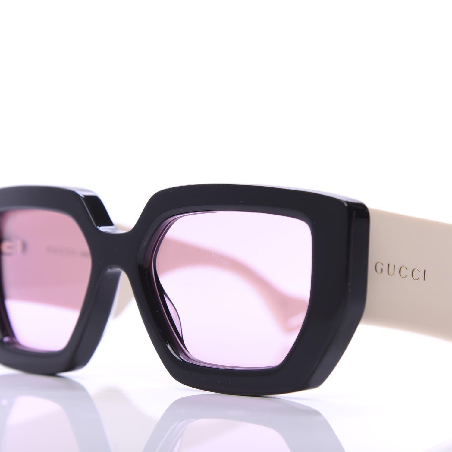 Gucci Square Frame Sunglasses GG0630S Black Ivory 7 of 8
