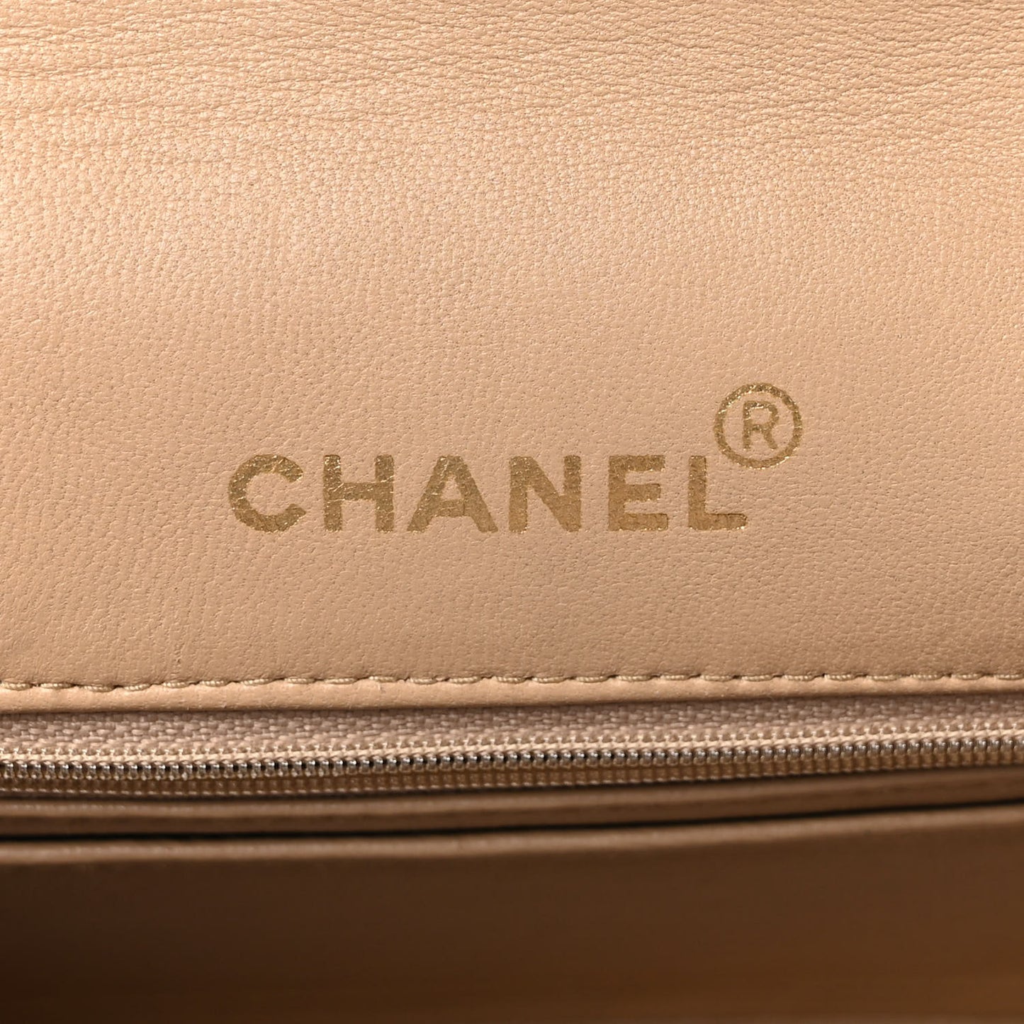 Lambskin Quilted Small Single Flap Beige