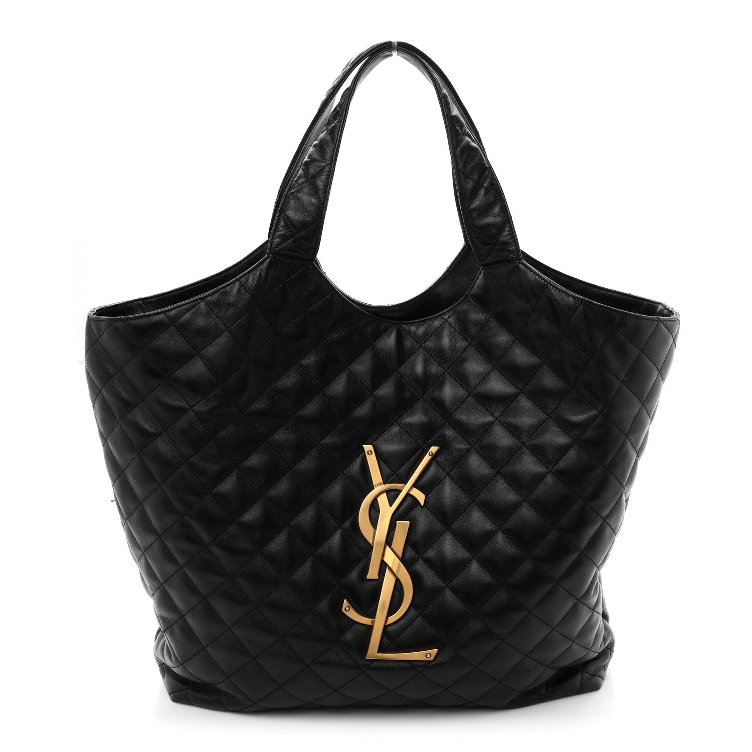 Saint Laurent Lambskin Quilted Maxi Icare Shopping Tote Black 1 of 11
