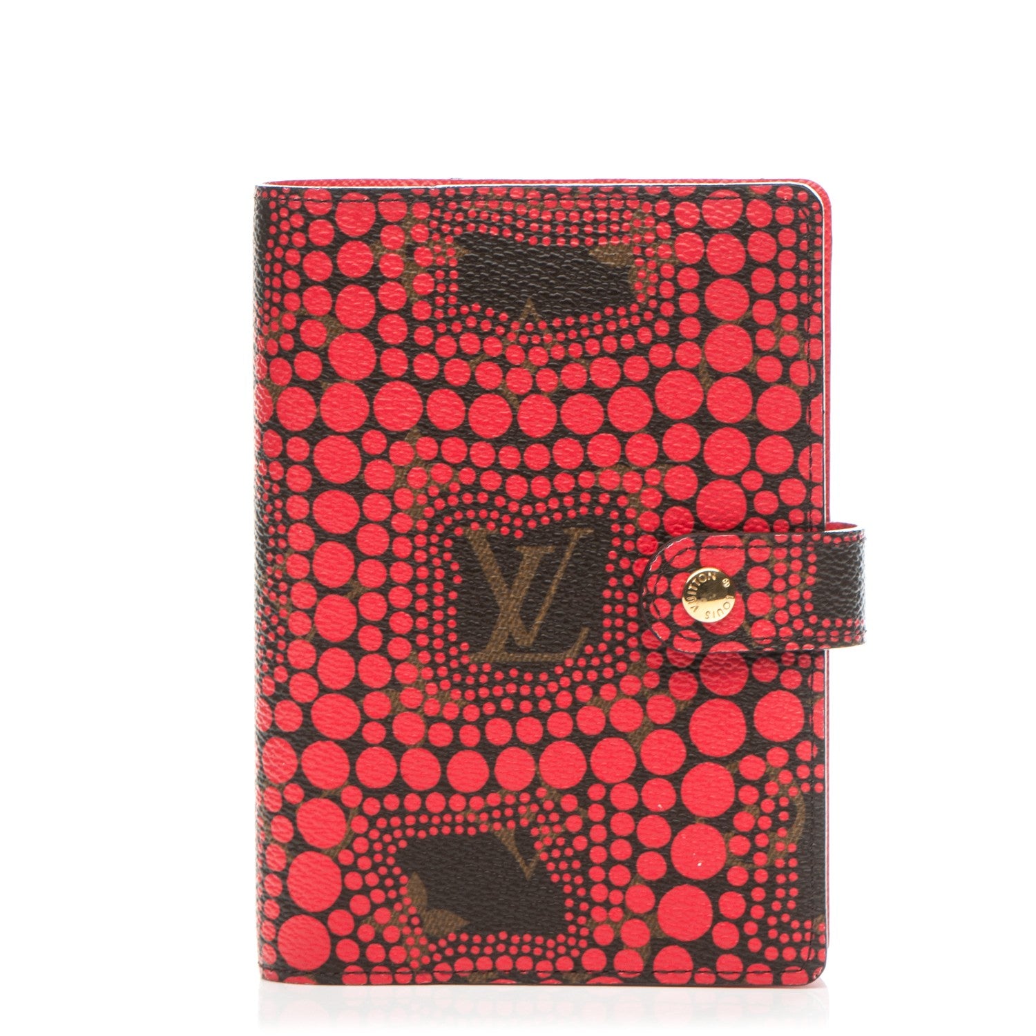 Louis Vuitton Monogram Kusama Town Small Ring Agenda Cover Red 1 of 6